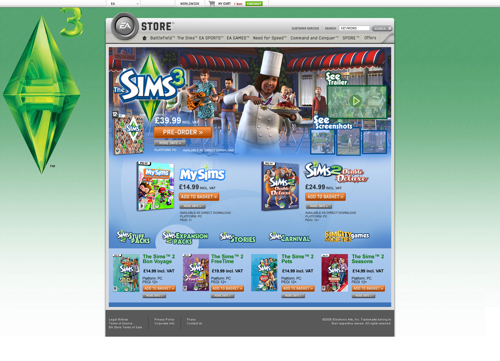 Sims 3 — kategóriová stránka
